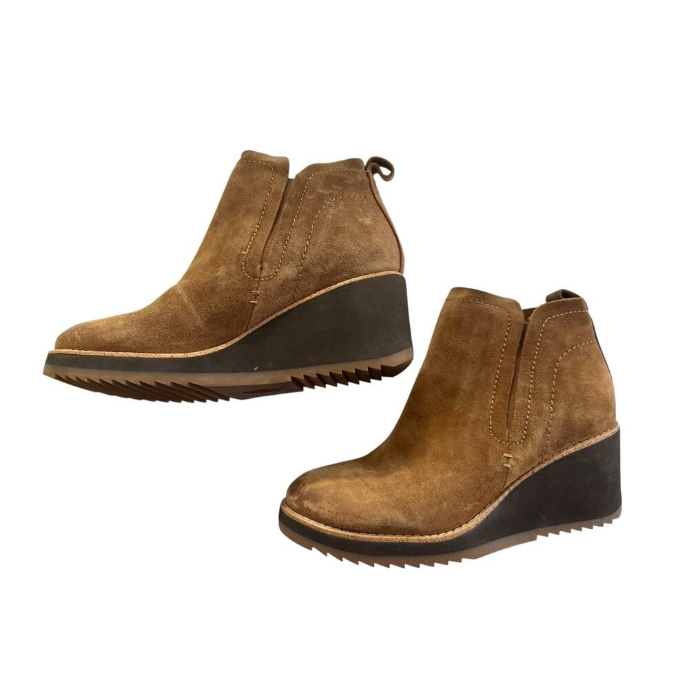 Sofft Emeree Boots Womens 8M US Suede Wedge Ankle Booties Platform Comfort #DR